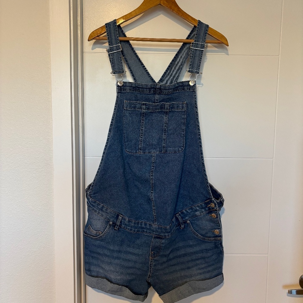 &Denim Brand Maternity Overalls | Denim | Size XL | Side Panel